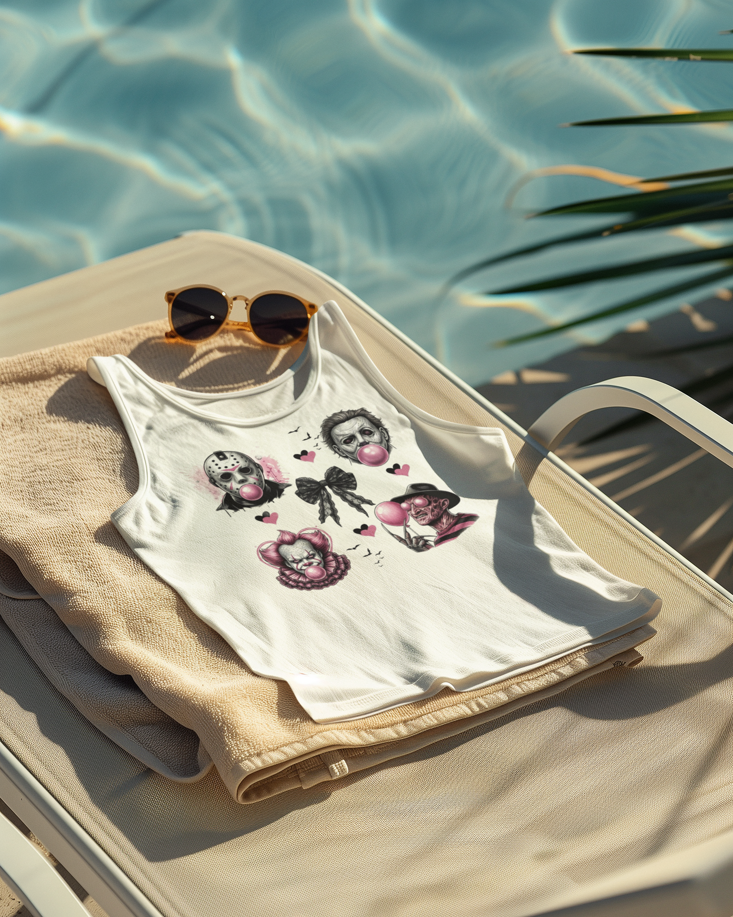 Black And White Bow Icons - Racerback Tank