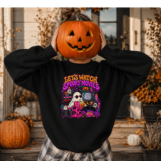 Lets Watch Scary Movies - Unisex Crewneck Sweatshirt