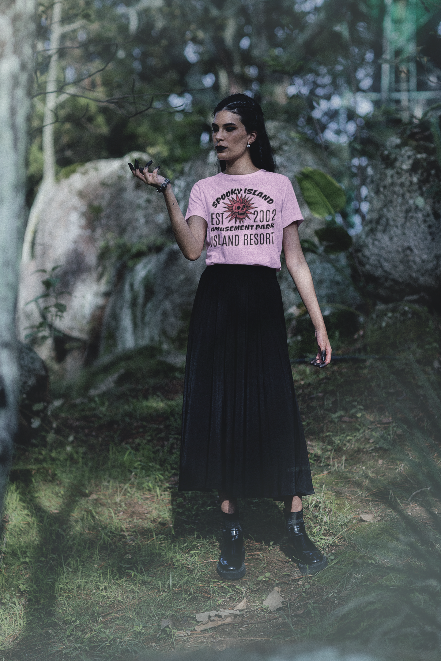 Spooky Island Amusement Park Tee - Unisex Heavy Cotton Tee