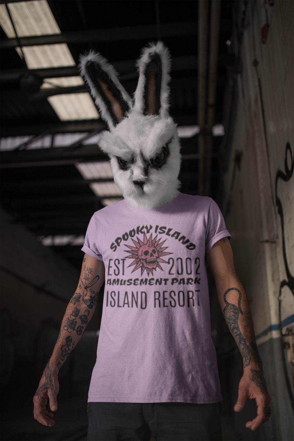 Spooky Island Amusement Park Tee - Unisex Heavy Cotton Tee