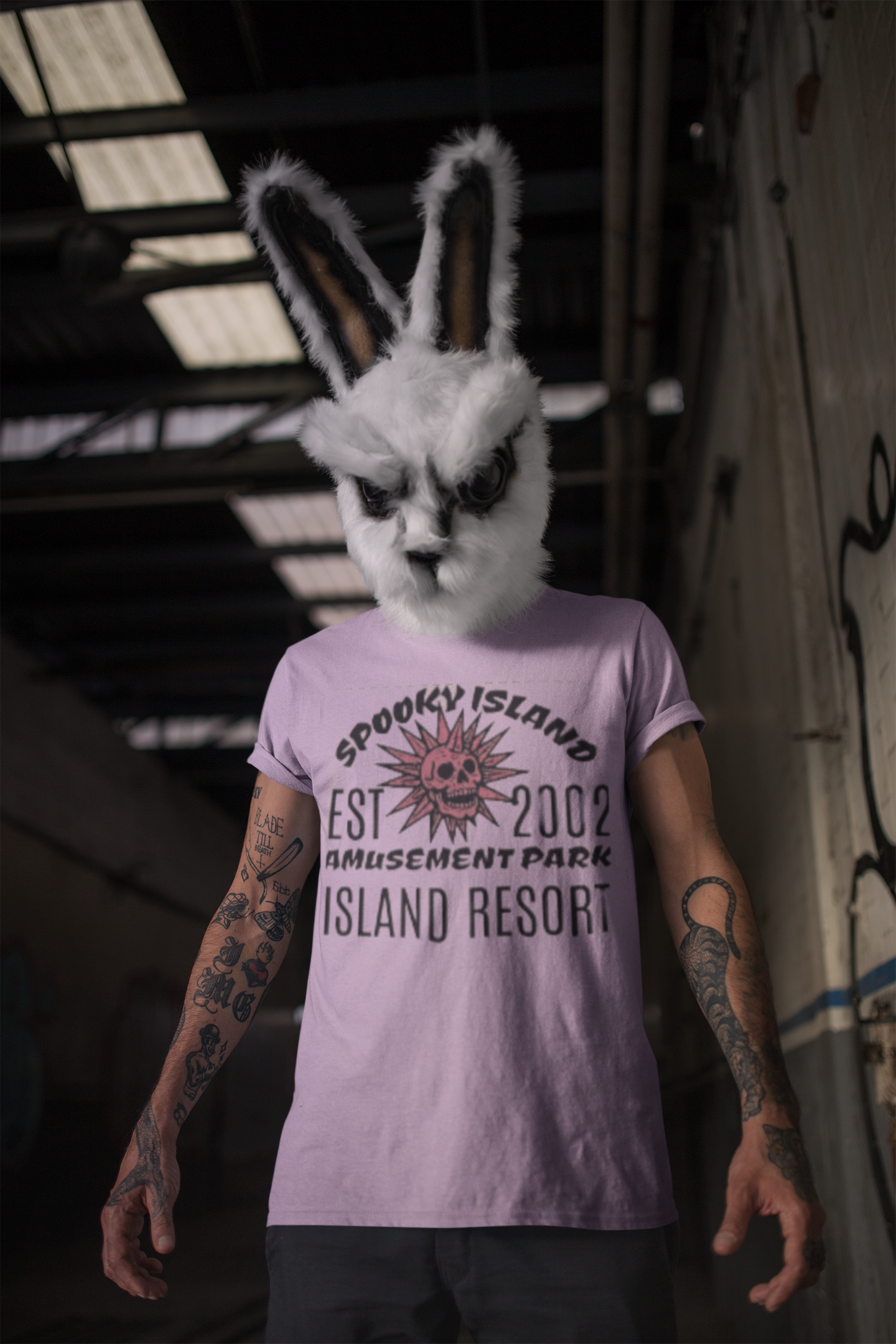Spooky Island Amusement Park Tee - Unisex Heavy Cotton Tee