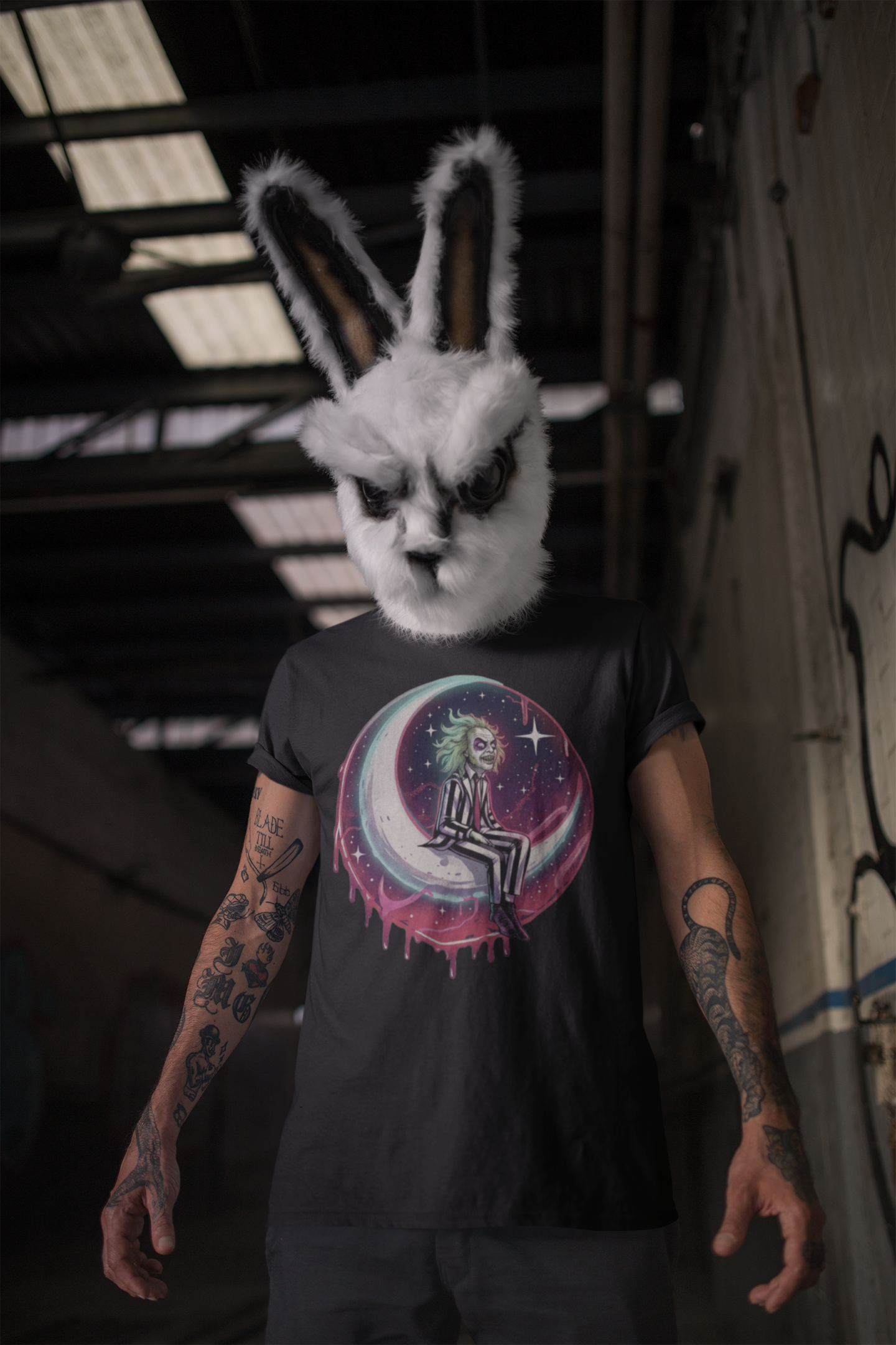 Beetlejuice On The Moon - Unisex Softstyle Tee